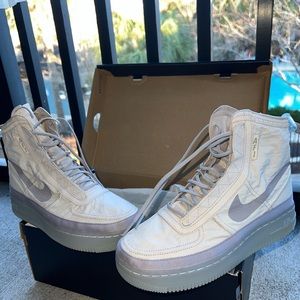 NIKE 2020 Women’s Air Force 1 High Shell ‘Sail’ Size 6. WORN ONCE!! NO DAMAGE